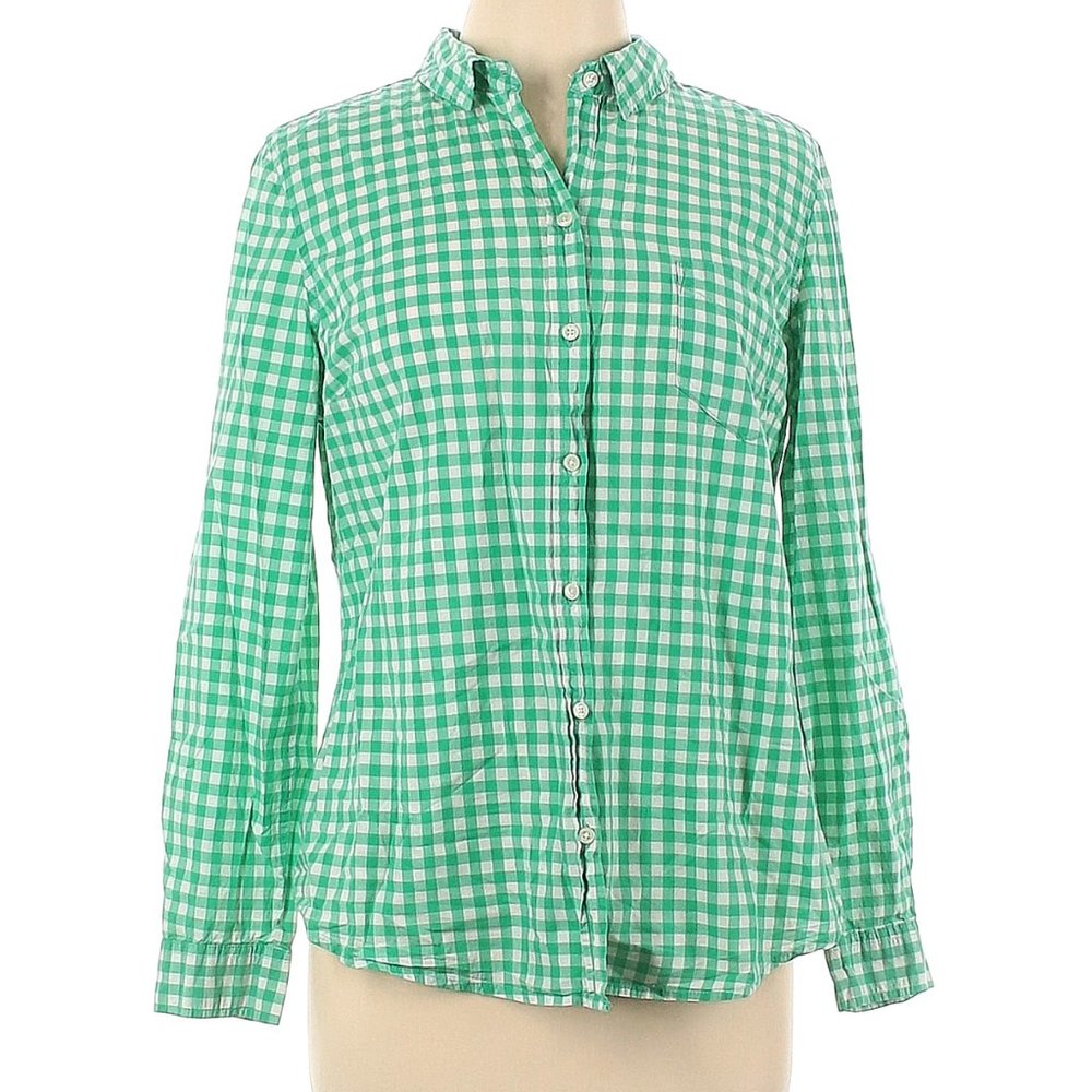 Green Gingham Button Up